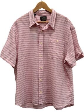 Jachs New York Men’s Pink Striped Short Sleeve Button-Down Shirt | XL Short | NW